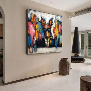 TOP DOG: Textured Impasto Painting of a Dog in the City