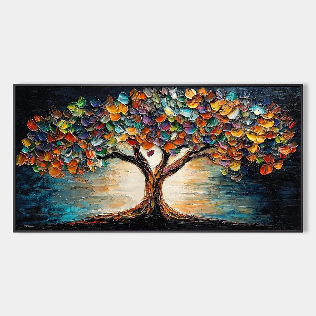 Tree of Life: Original Textured Impasto Colorful Tree Oil Painting - Nature Inspired Wall Art