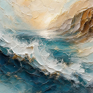 TURQUOISE RUSH: Turquoise Ocean Wave Painting
