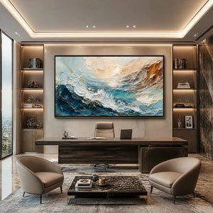 TURQUOISE RUSH: Turquoise Ocean Wave Painting
