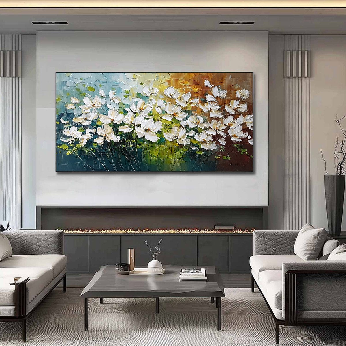 TUSCAN BLOOM: Textured Palette Knife Floral Oil Painting