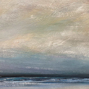 TWILIGHT COAST: Panoramic Coastal Landscape Painting, Horizontal Wall Art