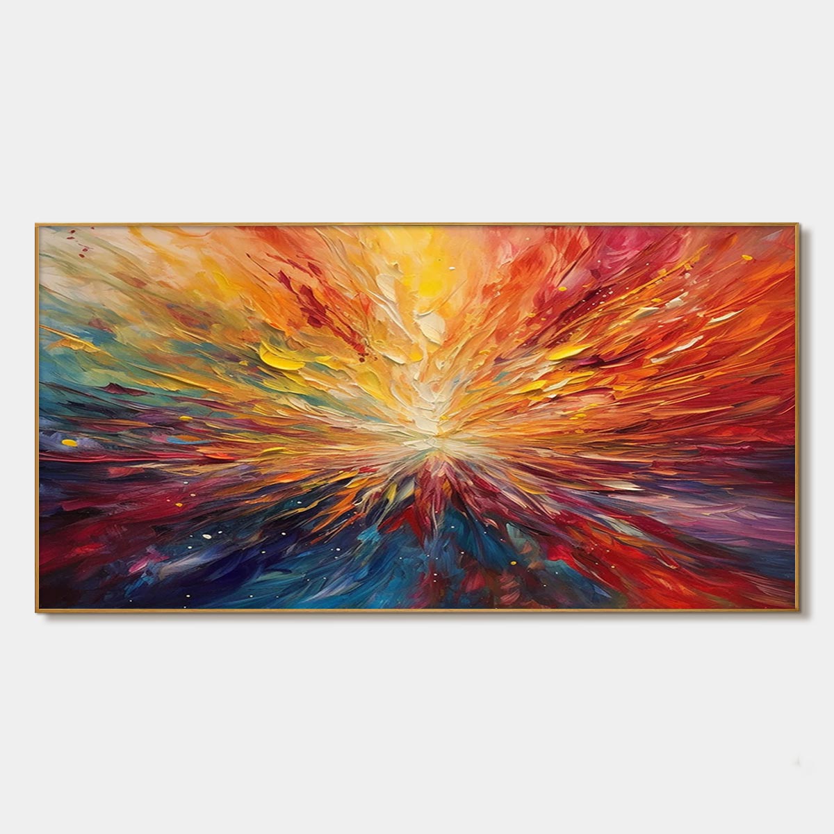 Solar Flare: Original Impasto Abstract Oil Painting - Dynamic Textured Wall Art