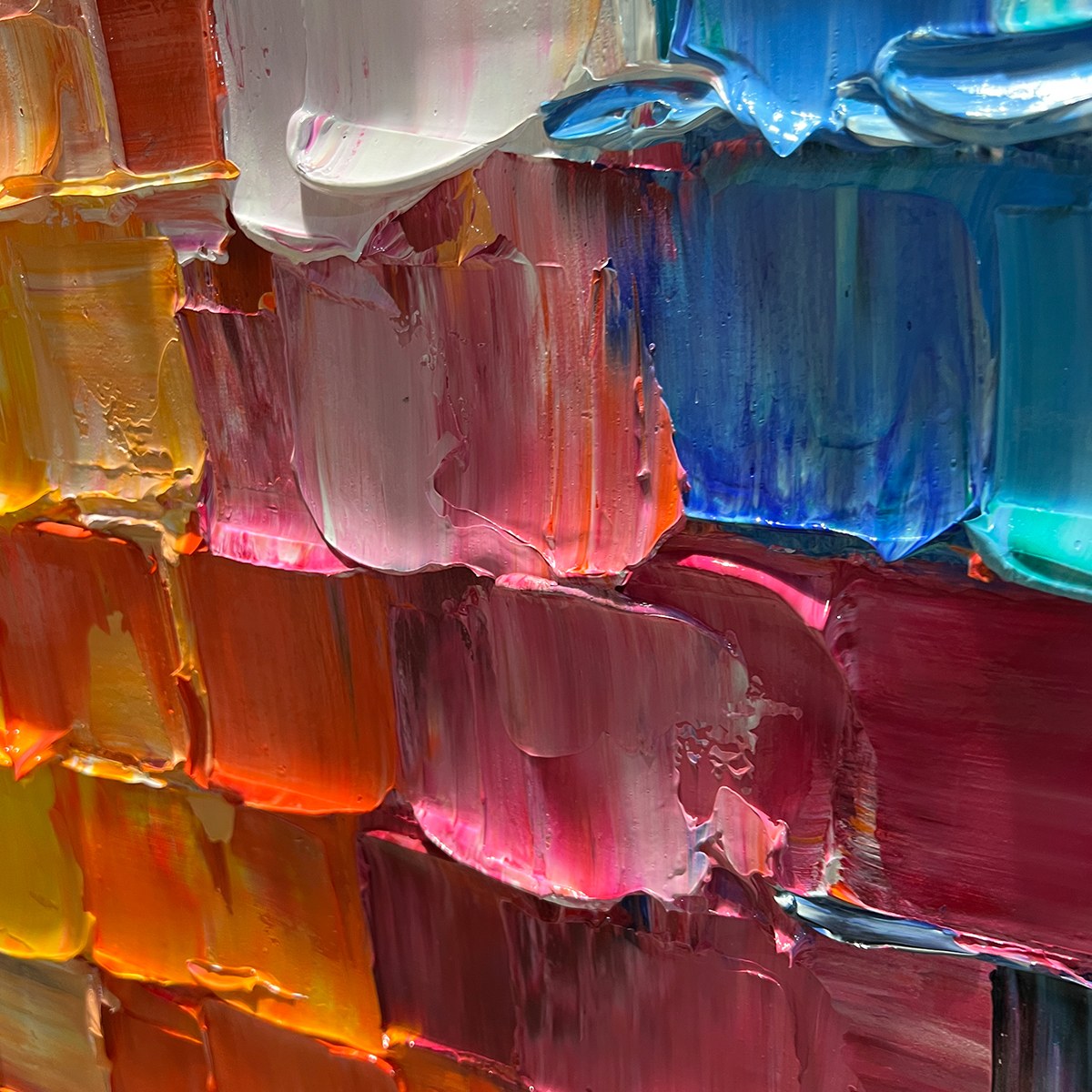 SPECTRUM MOSAIC: Textured Impasto Abstract Oil Painting