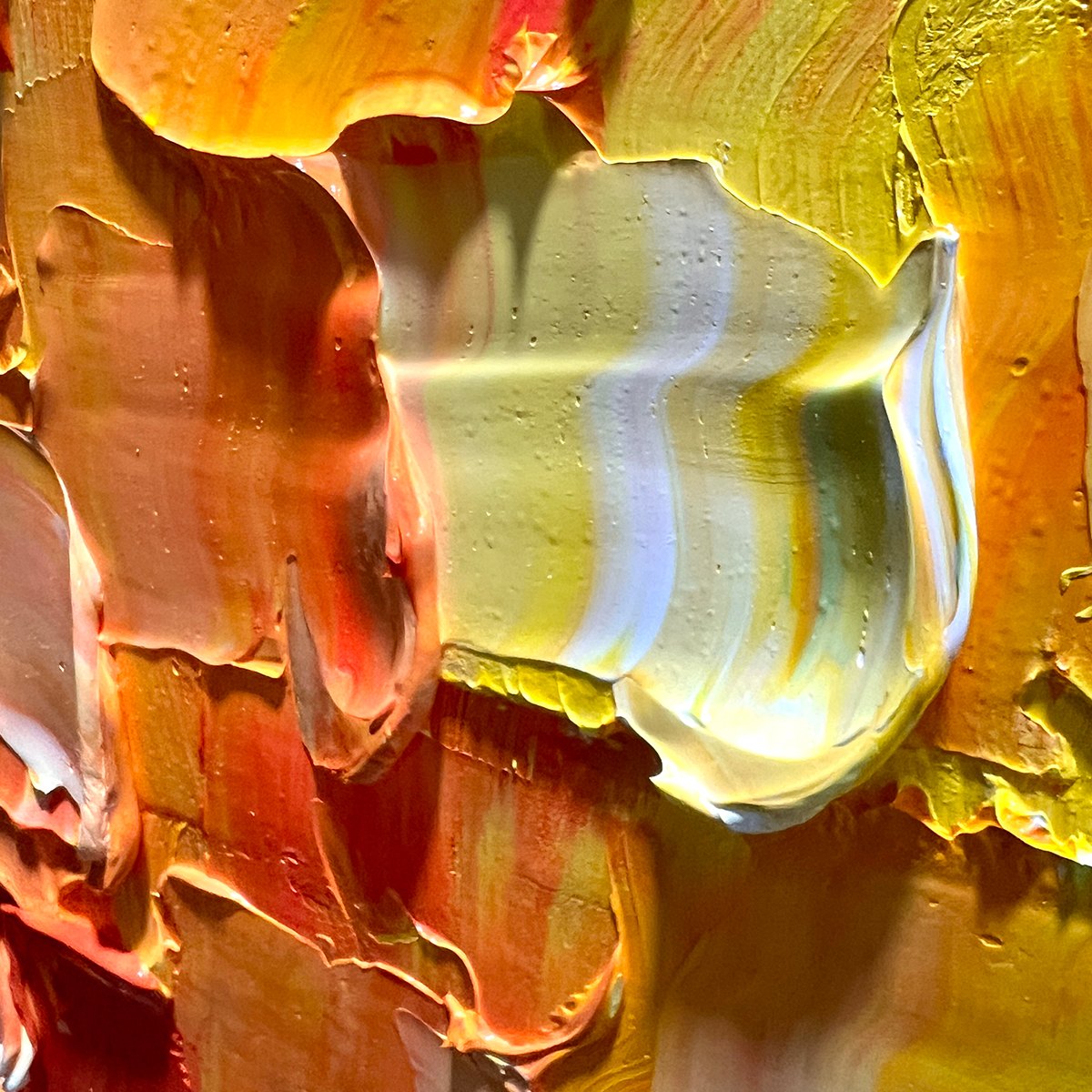 RAINBOW HARMONY: Textured Impasto Abstract Oil Painting