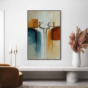 UNITY: Textured Abstract Painting of Connected Figures