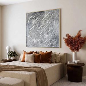 URBAN CALLIGRAPHY: Textured Monochrome Abstract Calligraphy Painting
