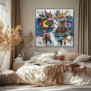 URBAN CARNIVAL: Bold Colorful Textured Abstract Wall Art for Modern Spaces