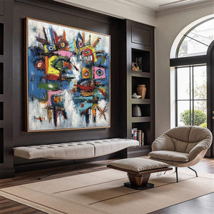 URBAN CARNIVAL: Bold Colorful Textured Abstract Wall Art for Modern Spaces
