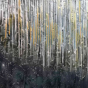 URBAN CASCADE: Large Textured Abstract Palette Knife Painting