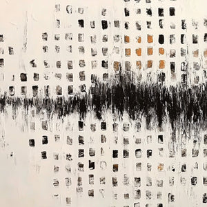 URBAN ECHO: Large Black and White Textured Abstract Painting
