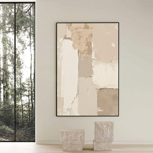 URBAN FOSSIL: Large Vertical Textured Minimalist Abstract Painting