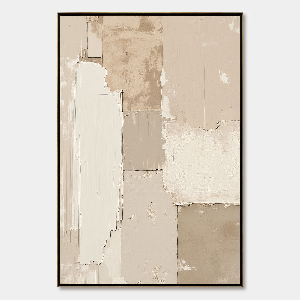 URBAN FOSSIL: Large Vertical Textured Minimalist Abstract Painting