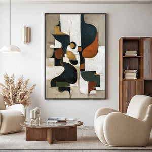 URBAN FRAGMENTS: Textured Vertical Abstract Painting for Modern Decor