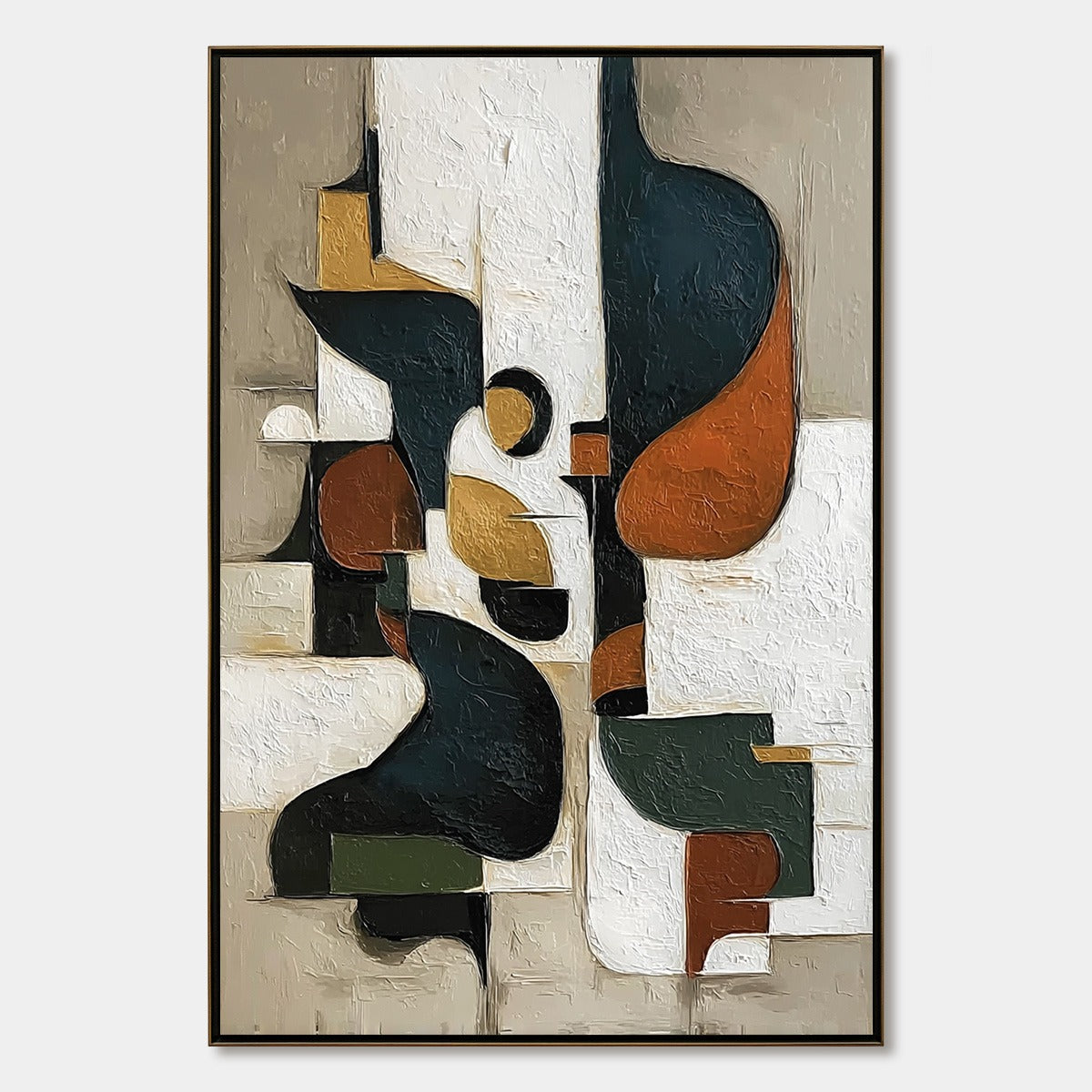 URBAN FRAGMENTS: Textured Vertical Abstract Painting for Modern Decor