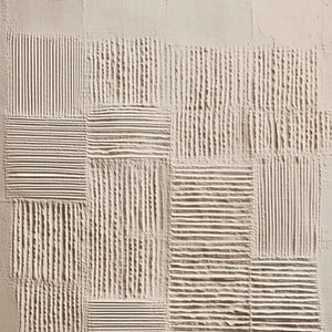 URBAN GRID: Textured Beige Minimalist Abstract Wabi Sabi Wall Art