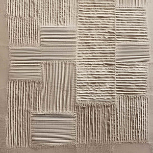 URBAN GRID: Textured Beige Minimalist Abstract Wabi Sabi Wall Art