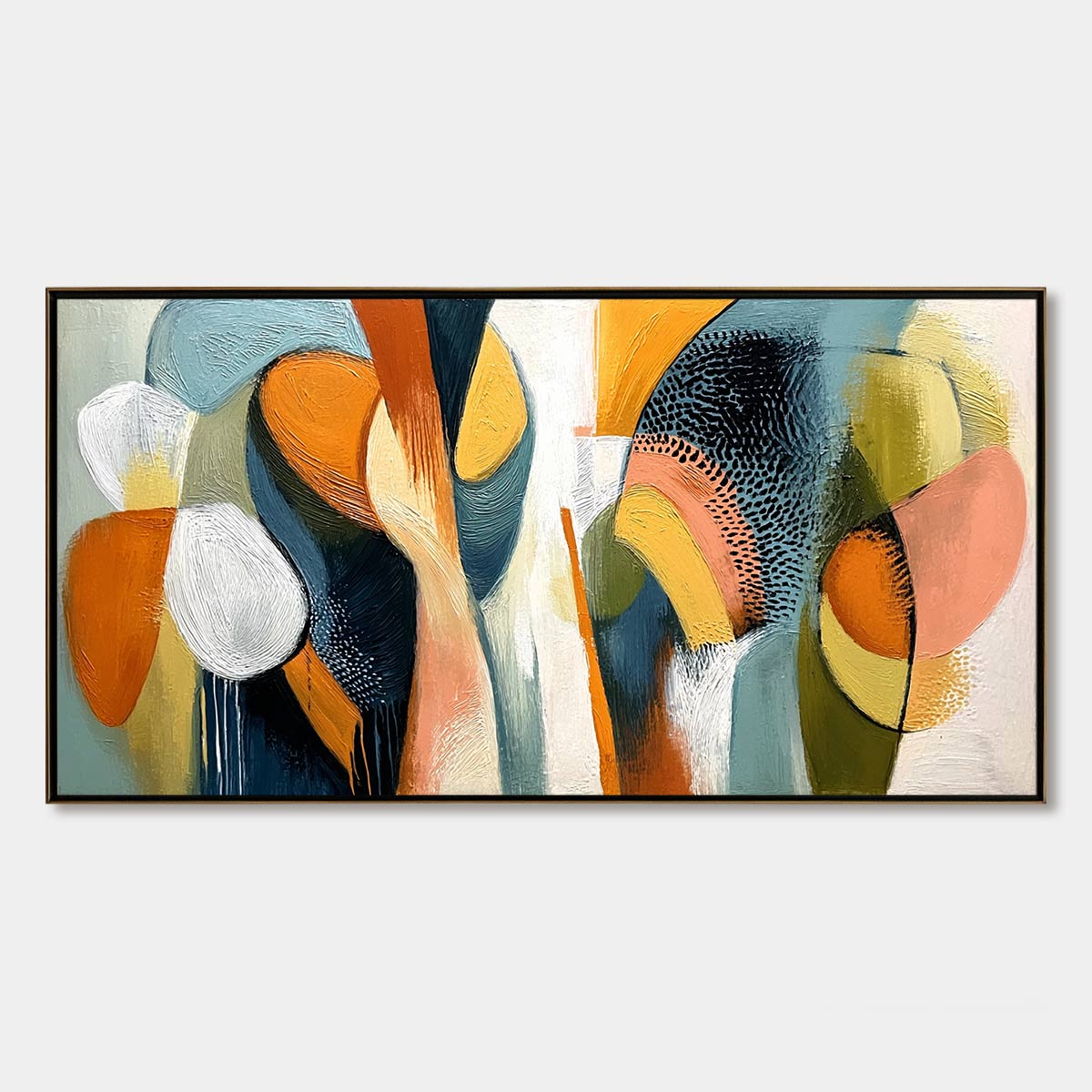 URBAN JUBILEE: Colorful Textured Abstract Oil Painting Wall Art