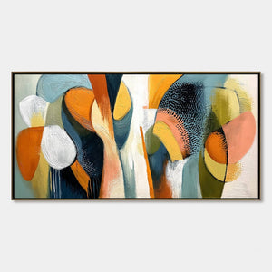 URBAN JUBILEE: Large Colorful Abstract Textured Oil Painting for Modern Decor