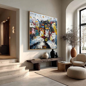 URBAN MINDSCAPE: Expressive Abstract Portrait Painting with Heavy Texture