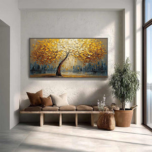 URBAN OASIS: Heavy Texture Palette Knife Cityscape Oil Painting