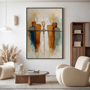 URBAN REFLECTIONS: Textured Abstract Cityscape Reflection Oil Painting