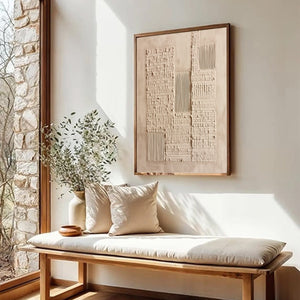 URBAN RELIC: Textured Minimalist Abstract Painting in Neutral Beige Tones