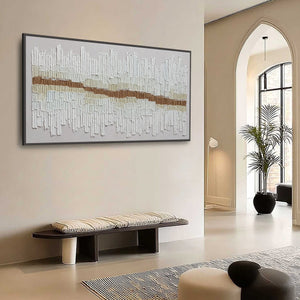 URBAN RHYTHM: Large Horizontal Textured Minimalist Abstract Painting