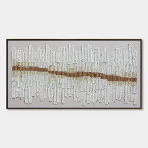 URBAN RHYTHM: Large Horizontal Textured Minimalist Abstract Painting