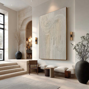 URBAN SANCTUARY: Textured Minimalist Arch Abstract Painting