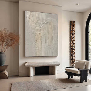 URBAN SANCTUARY: Textured Minimalist Arch Abstract Painting
