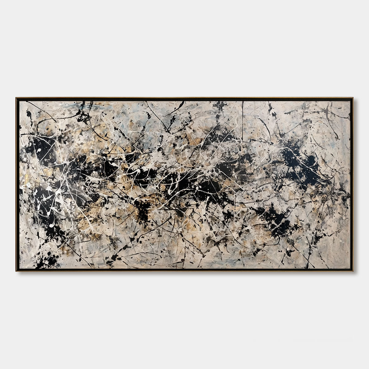 URBAN SYMPHONY: Large Black and White Abstract Textured Painting