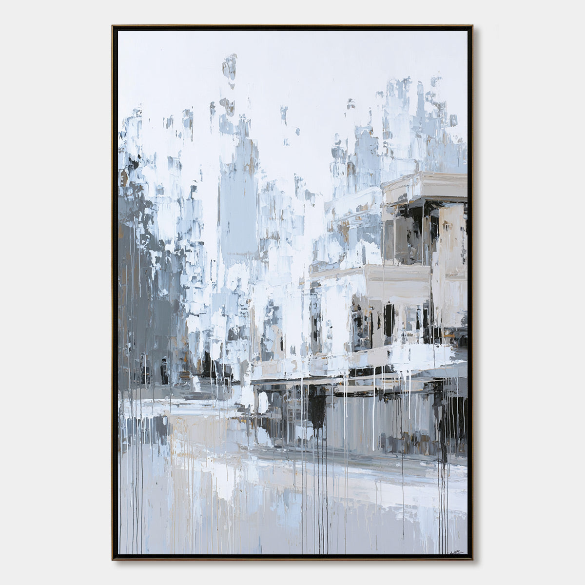 URBAN ECHO: Abstract Minimalist Cityscape Painting