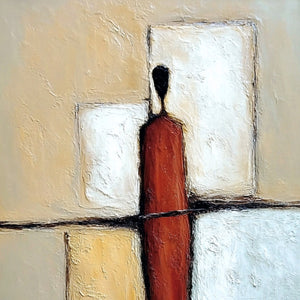 VANGUARD: Textured Abstract Figurative Painting for Modern Decor