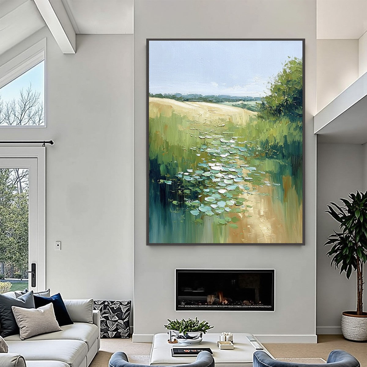 VERDANT PATH: Textured Impasto Landscape Painting