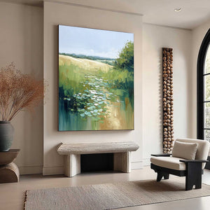 VERDANT PATH: Textured Impasto Landscape Painting