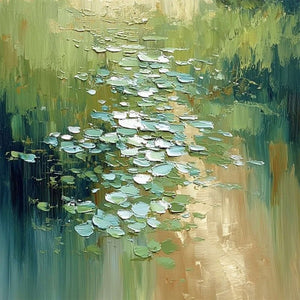 VERDANT PATH: Textured Impasto Landscape Painting