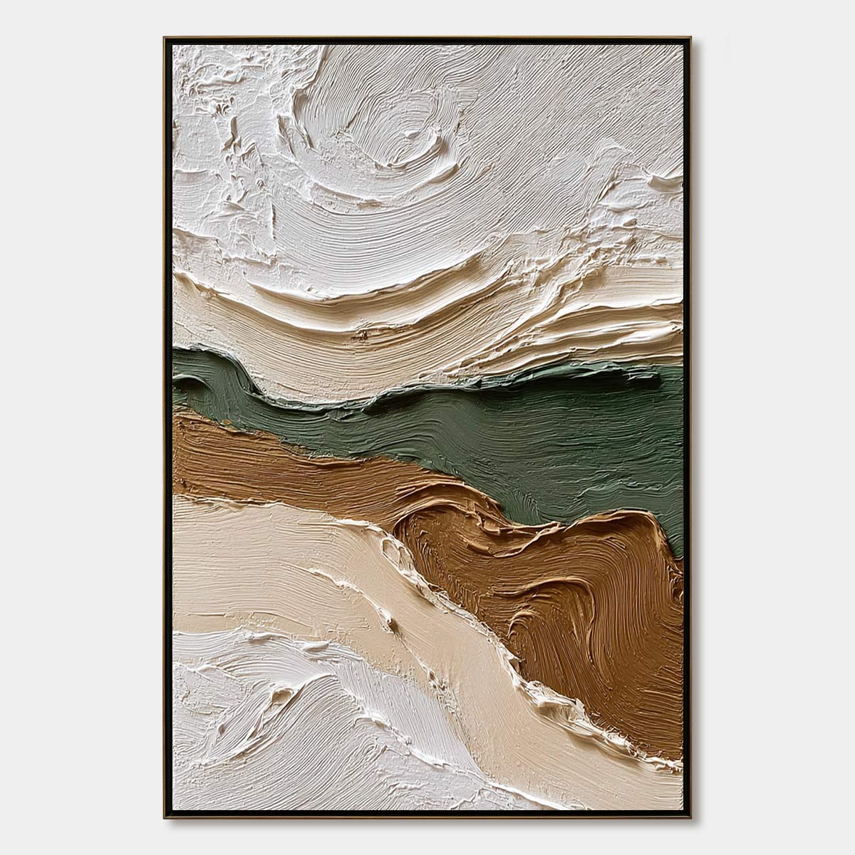 VERDANT RIDGE: Textured Wabi Sabi Abstract Landscape Painting