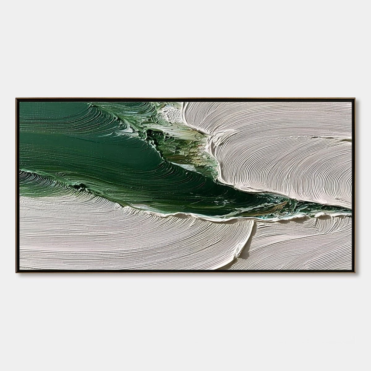 VERDANT RIFT: Heavy Texture Abstract Landscape Oil Painting