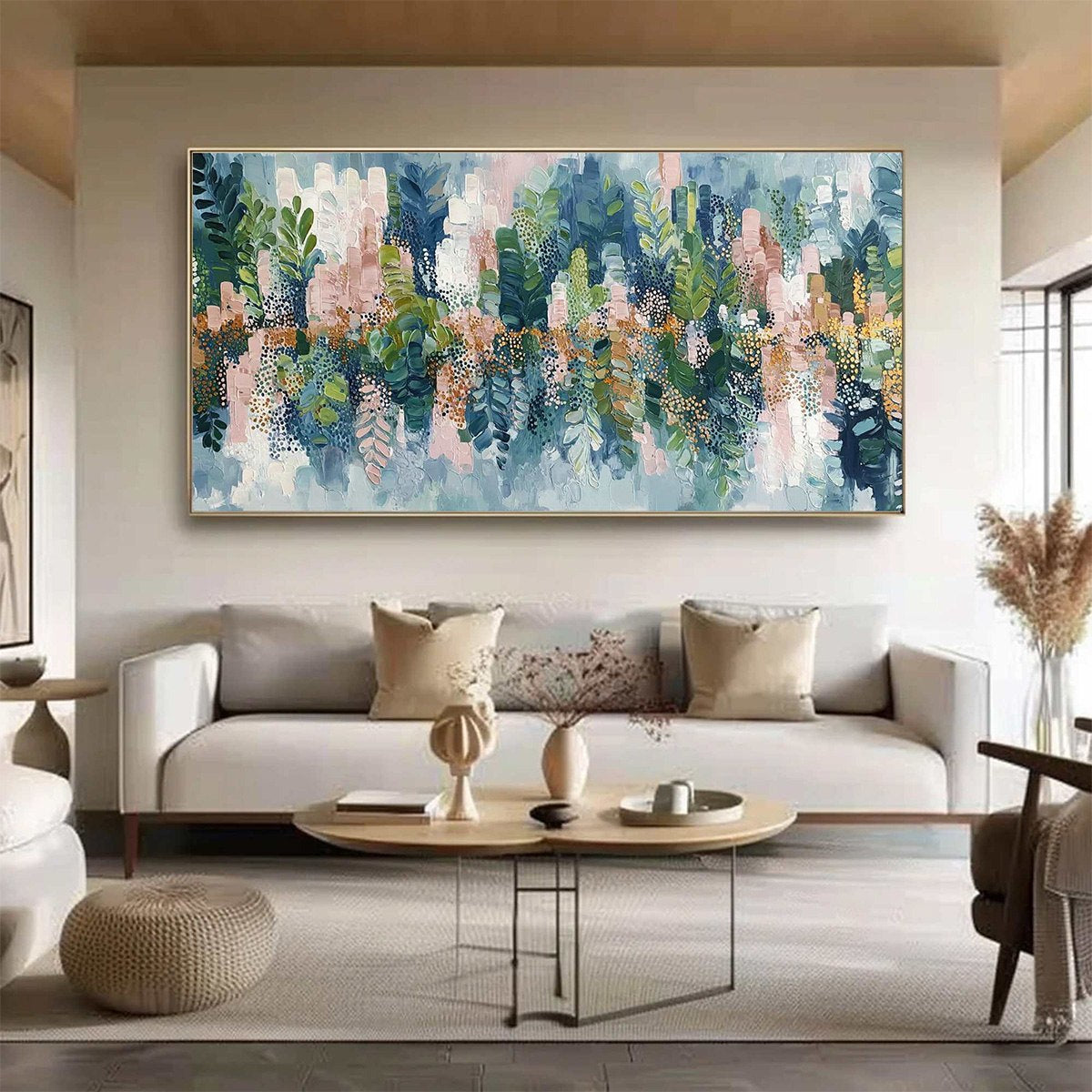 VERDANT SANCTUARY: Colorful Abstract Botanical Textured Painting