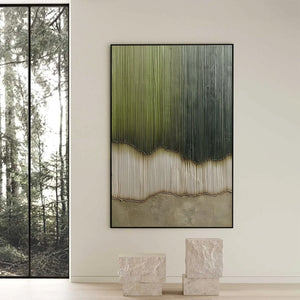 VERDANT STRATA: Textured Wabi Sabi Abstract Earth Painting