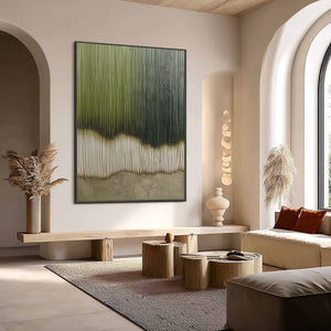 VERDANT STRATA: Textured Wabi Sabi Abstract Earth Painting