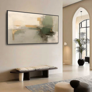 VERDANT ECHO: Wabi Sabi Abstract Landscape Painting
