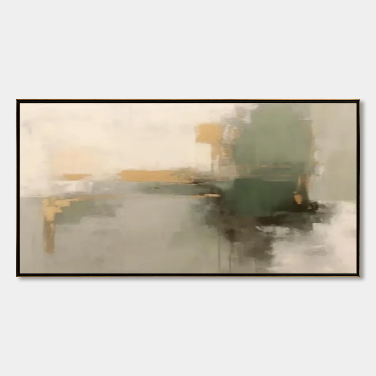 VERDANT ECHO: Wabi Sabi Abstract Landscape Painting