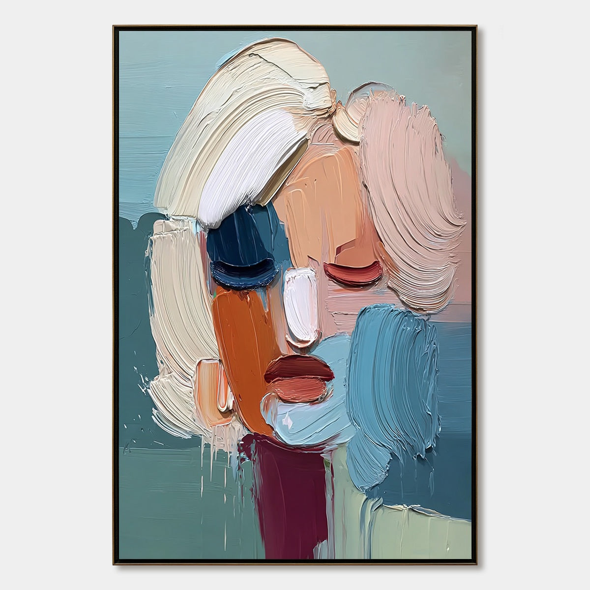 Visage Abstract Portrait | Thick Texture Impasto Oil Painting