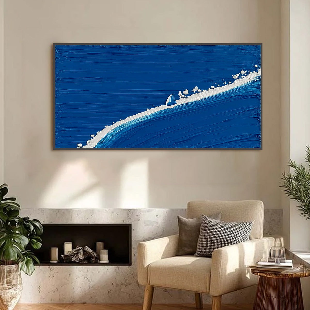 Voyage | Minimalist Textured Seascape Oil Painting Wall Art