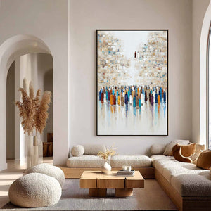WALL OF AGES: Textured Impasto Painting of a Historic Pilgrimage