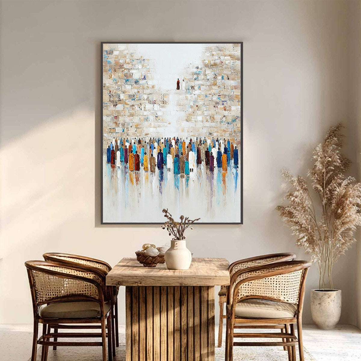 WALL OF AGES: Textured Impasto Painting of a Historic Pilgrimage