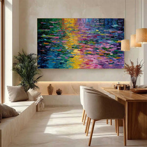 WATERLILY SERENADE: Colorful Abstract Water Lilies Impasto Oil Painting