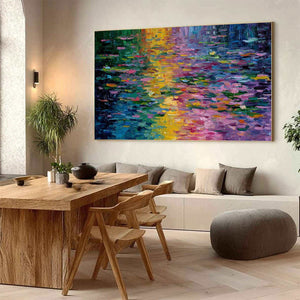WATERLILY SERENADE: Colorful Abstract Water Lilies Impasto Oil Painting